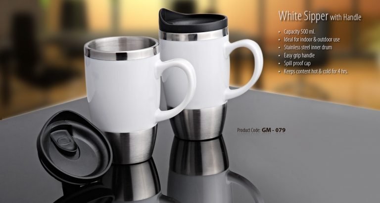 GM WHITE SIPPER WITH HANDLE