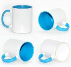 white ceramic with inner and handle color