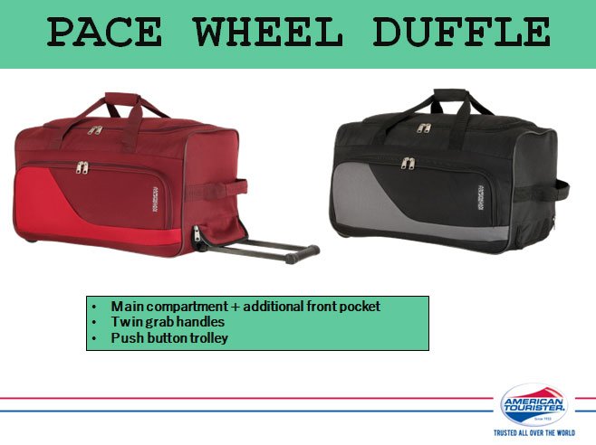 American Tourister bags - Duffle bags, Travel bags, Laptop bags, Backpacks suppliers, dealers, distributors, wholesalers