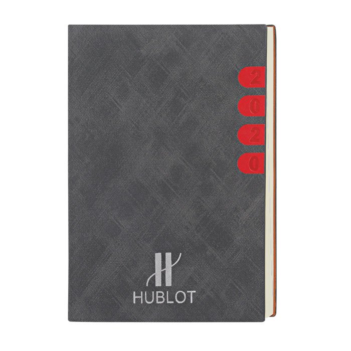 a5 size soft cover one dated promotional diaries corporate notebooks logo printed embossed diaries