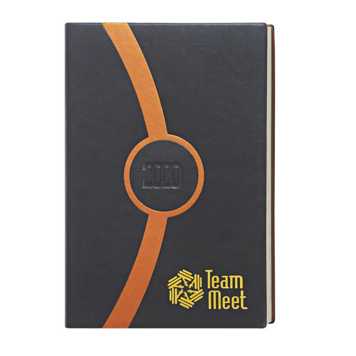 a5 size soft cover one dated promotional diaries corporate notebooks logo printed embossed diaries